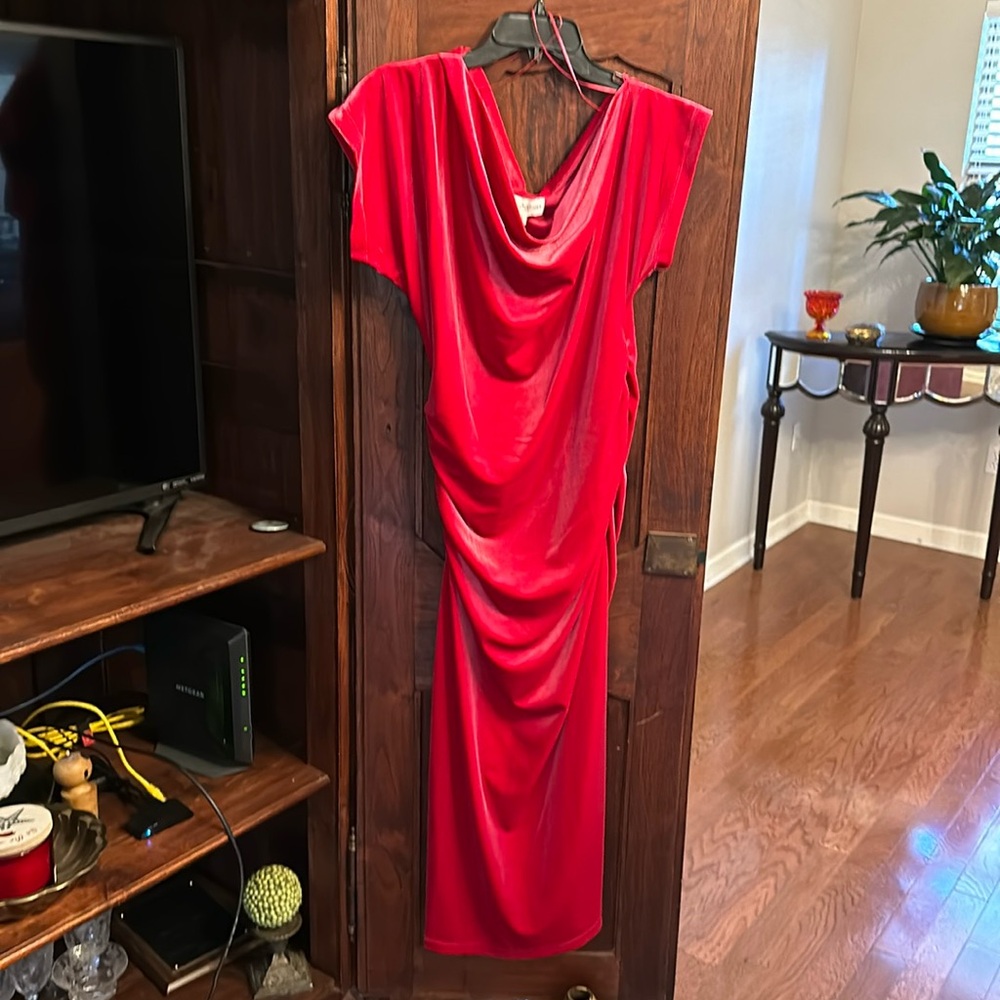 New with tags velvet hot pink/fushia dress